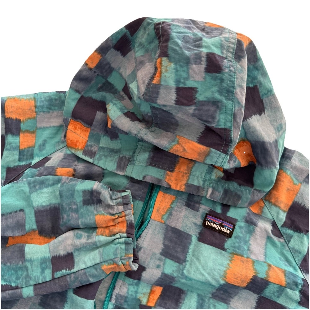 Patagonia (FITS ADULT S) Kids XL 14 Baggies Jacket Blue Geometric Windbreaker